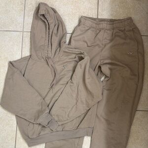 ALO Yoga Tan Hoodie and Joggers Set